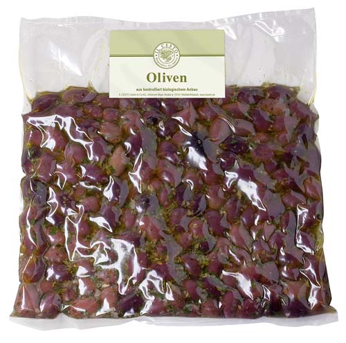 Griechische Kalamata Oliven mariniert entsteint